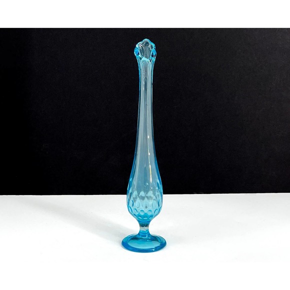 Vintage Ice Blue Footed Viking Vase. 9.5" Tall - Picture 1 of 10